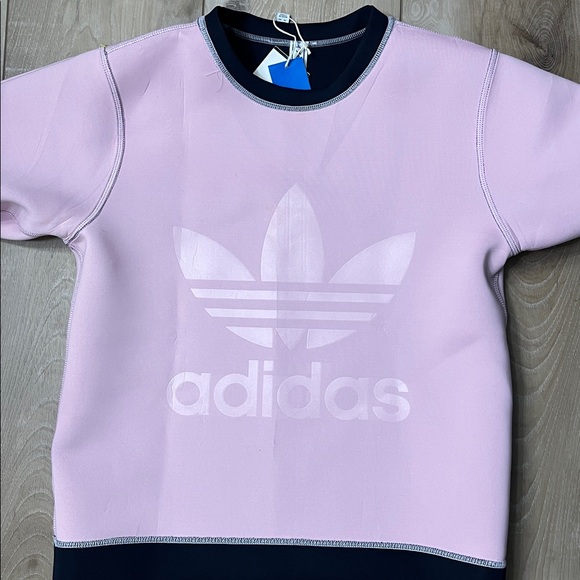 Adidas Women’s Reversible Trefoil Logo Sweatshirt Navy Pink Size Small NEW - Picture 8 of 9